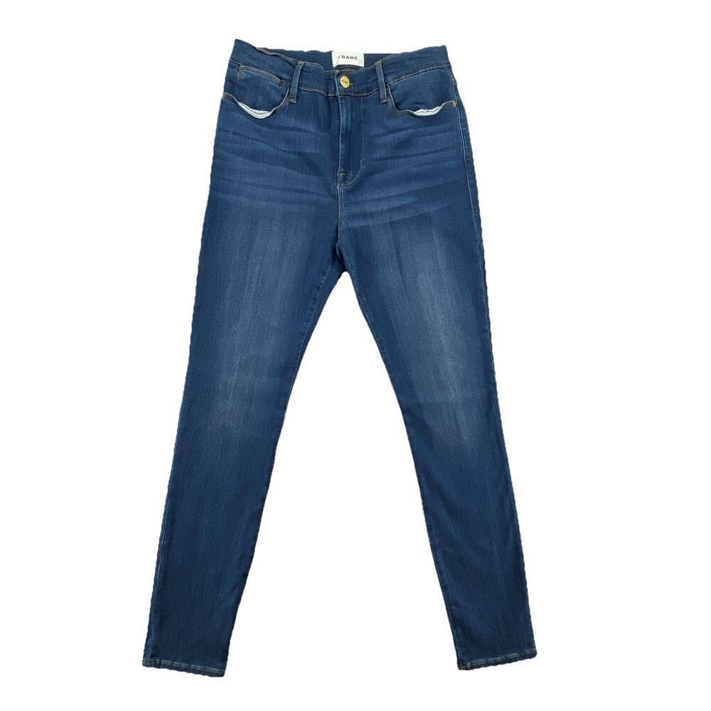 FRAME Le High Skinny Jeans Women’s 28 Dark Wash Stretch Denim High Rise